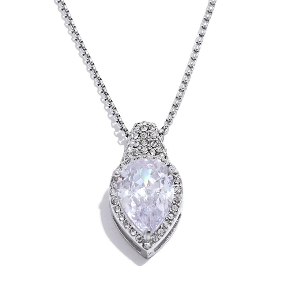 Cubic Zirconia Water Drop Necklace