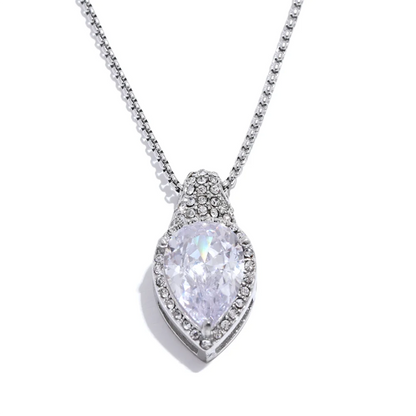 Cubic Zirconia Water Drop Necklace