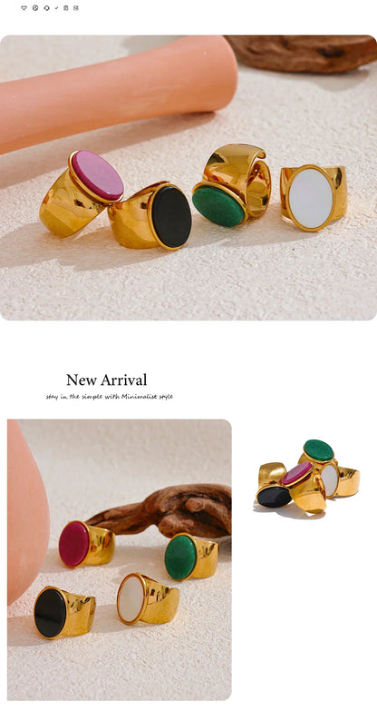Wide band rings with stones