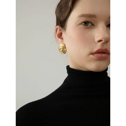 Round Circle Big Stud Earrings
