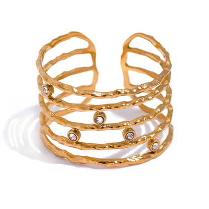 Finger CZ Wide Ring