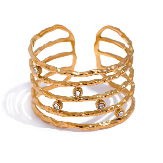 Finger CZ Wide Ring