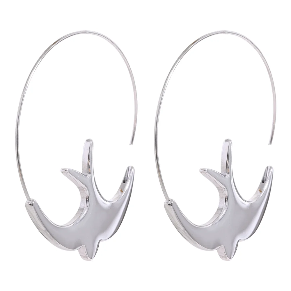 Swallow Bird Thin Hoop Earrings