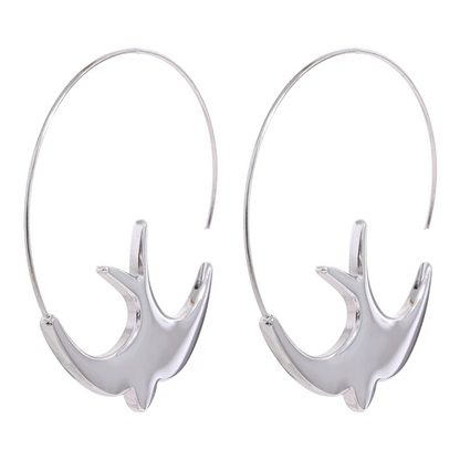 Swallow Bird Thin Hoop Earrings