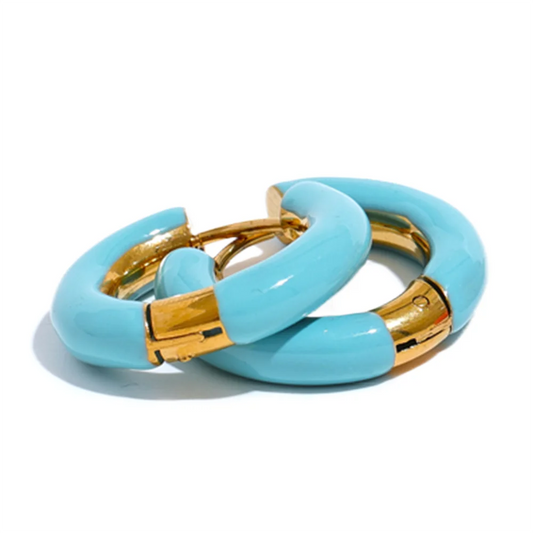 Steel Hollow Hoop Earrings
