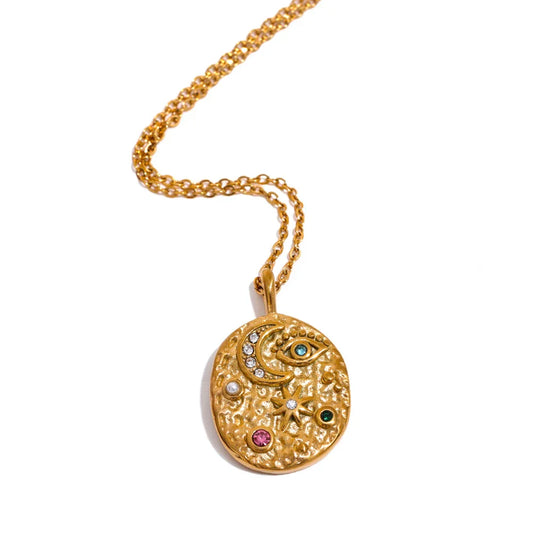 Moon Star Eye Necklace