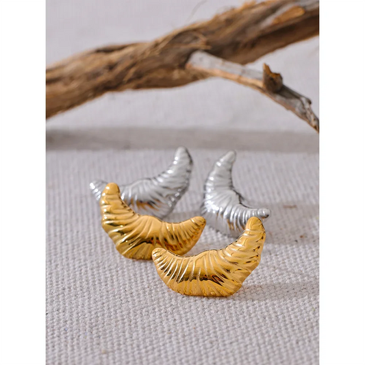Croissant Moon Stud Earrings