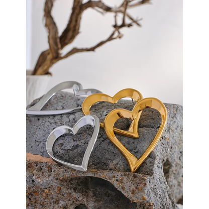 Gold Stud Earrings Heart
