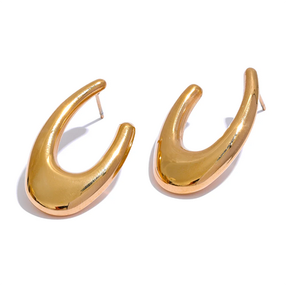 Stainless Steel Golden Stud Earrings