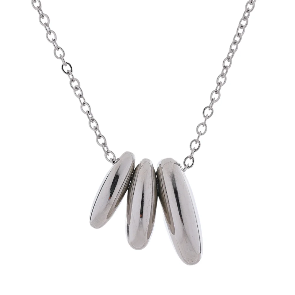 Oval Flower Pendant Necklace