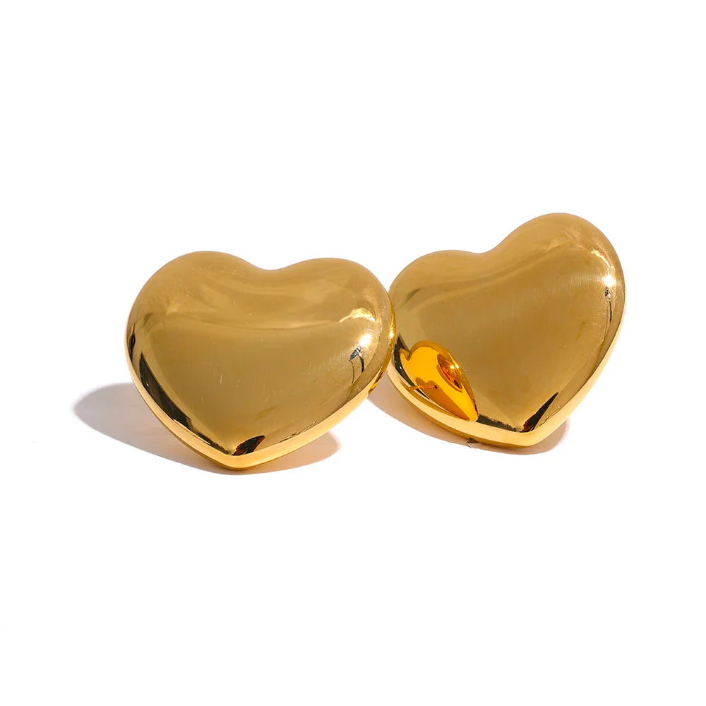 Big Heart Stud Earrings
