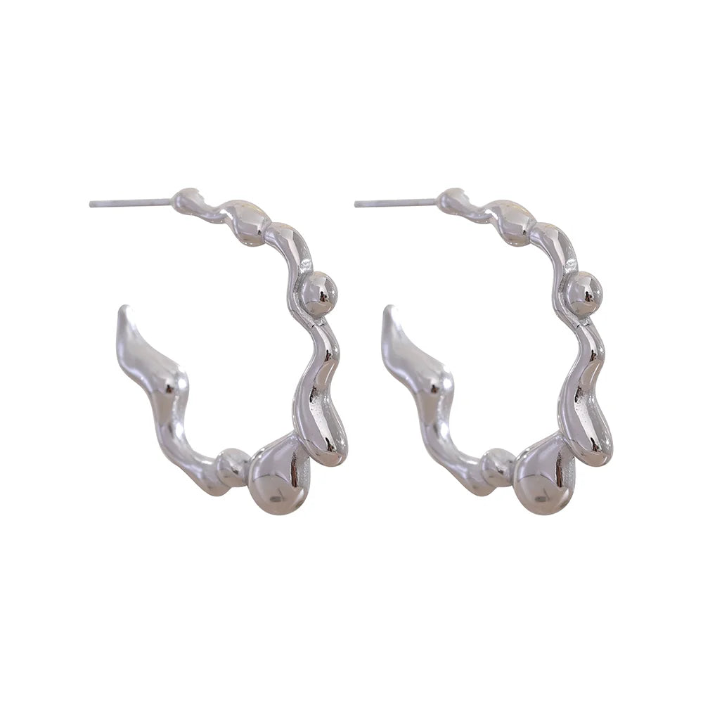 Minimalist C-Shape Hoop Earrings