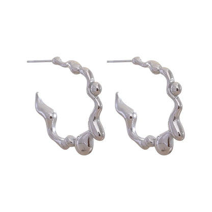 Minimalist C-Shape Hoop Earrings