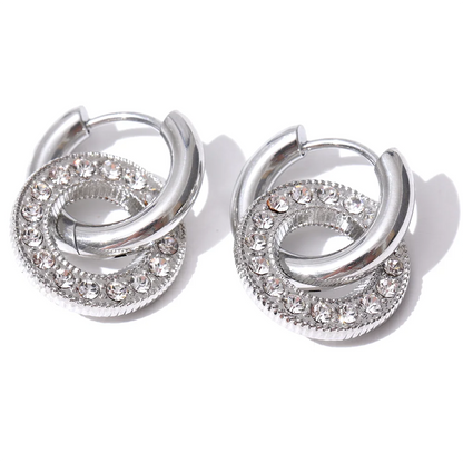 316L Stainless Steel Zircon Hoop Earrings