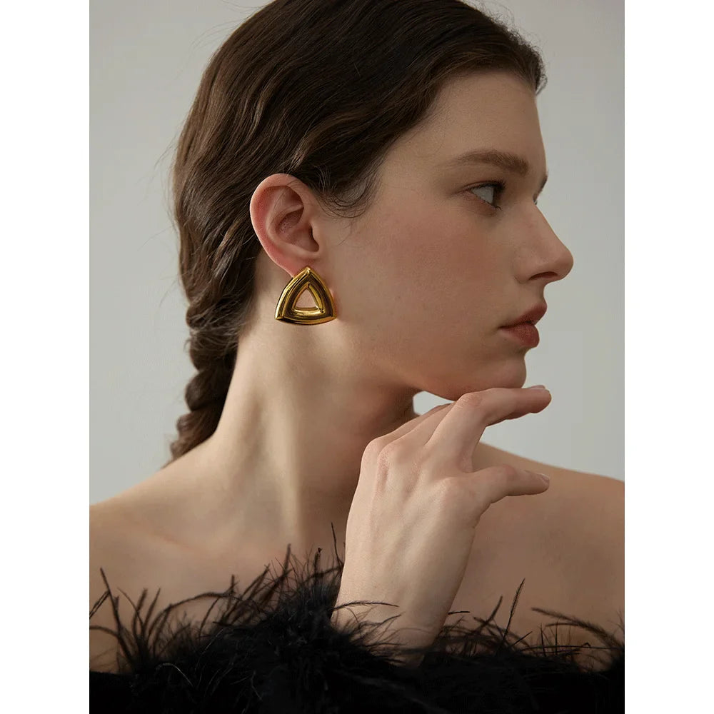 Triangle Hollow Stud Earrings