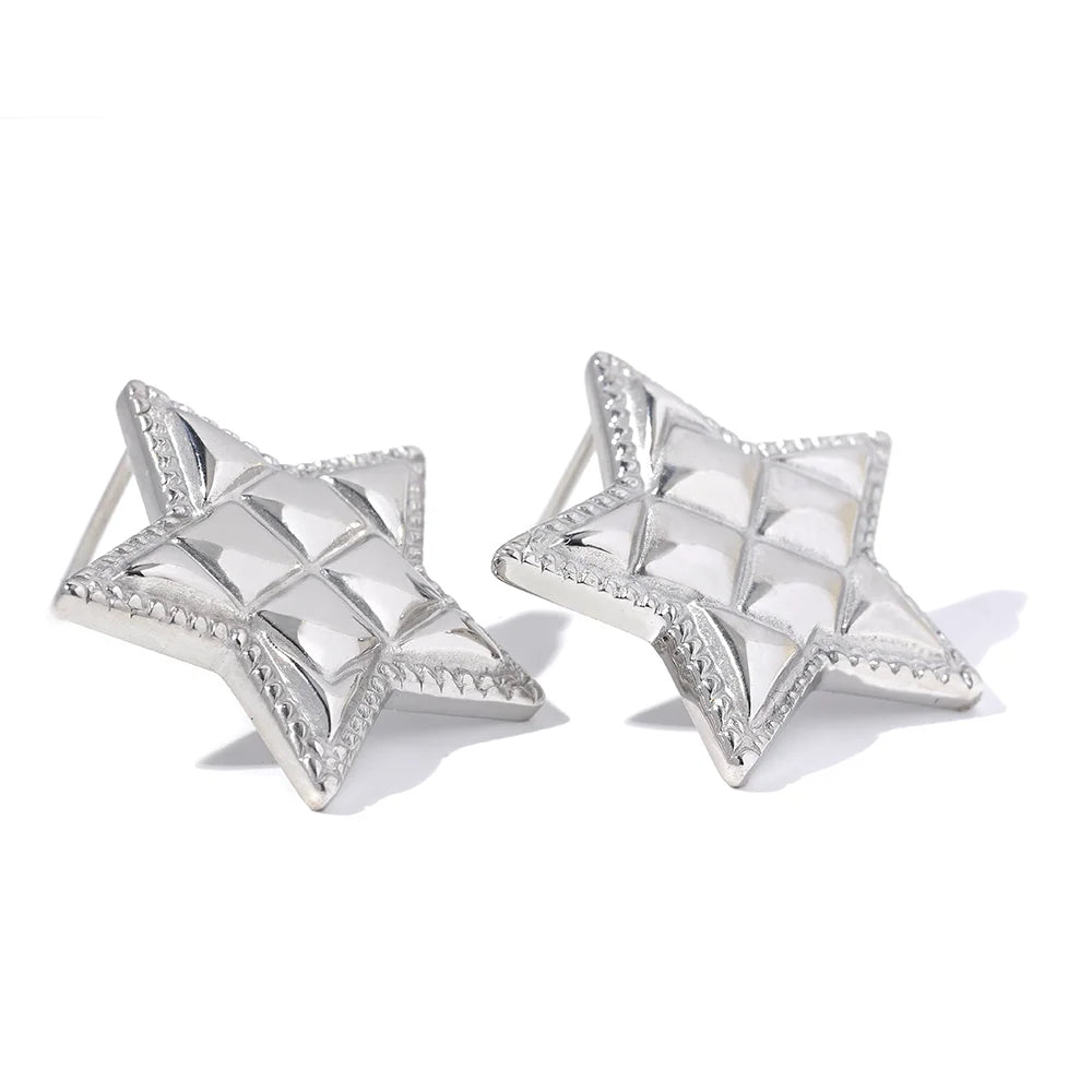 Star Texture Stud Earrings