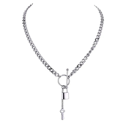 Punk Lock Pendant Necklace