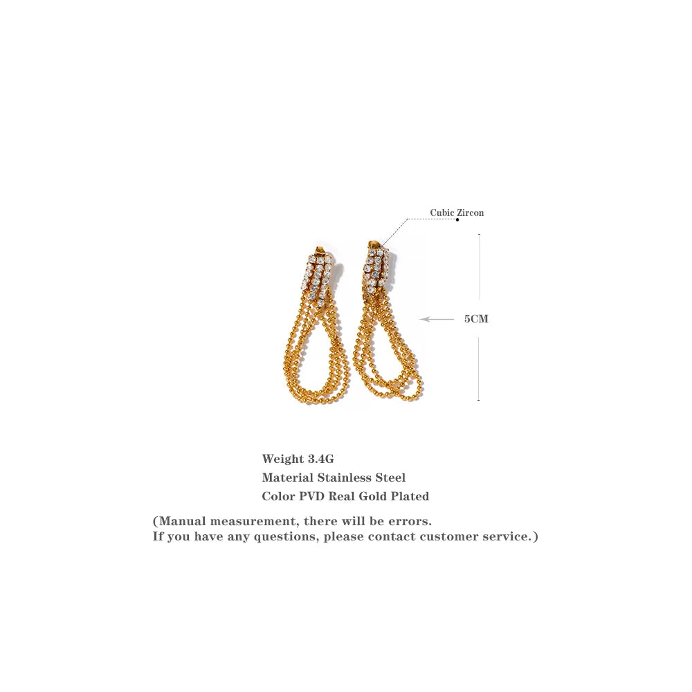 Drop chain earrings