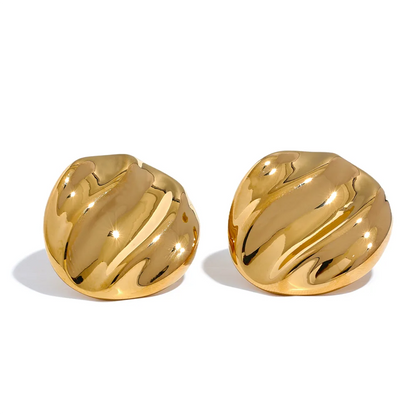 Round Geometric Shiny Stud Earrings