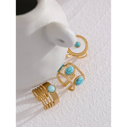 Gold Ring With Blue Stone