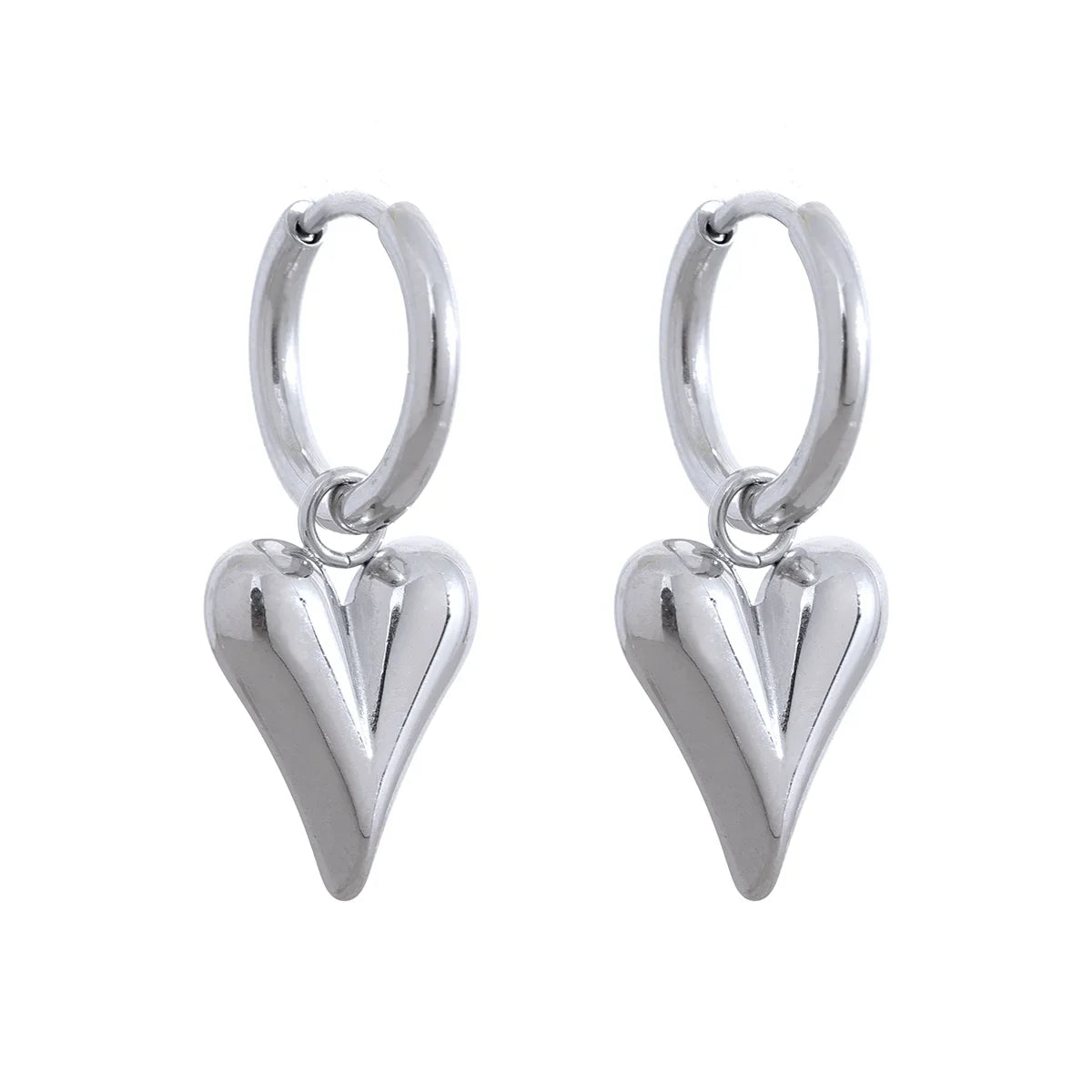 Gold Heart Huggie Earrings