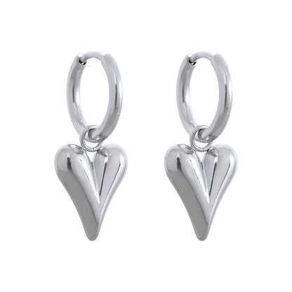 Gold Heart Huggie Earrings
