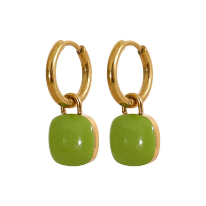 Candy Color Enamel Drop Earrings