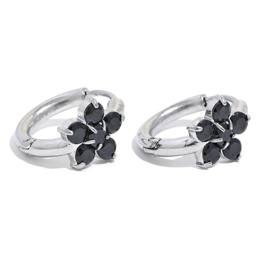 Flower Hoop Earrings