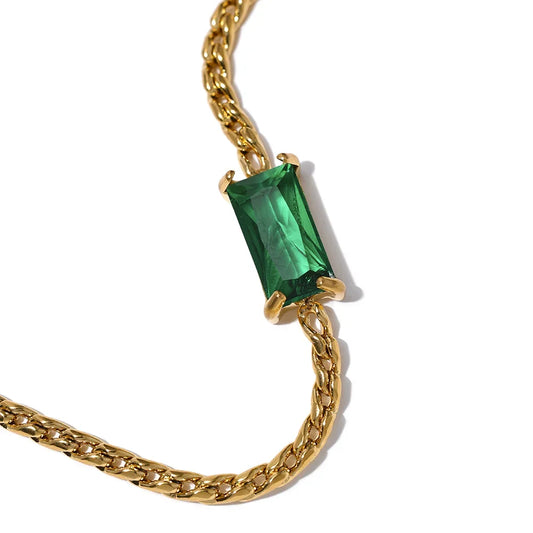 White Green CZ Necklace
