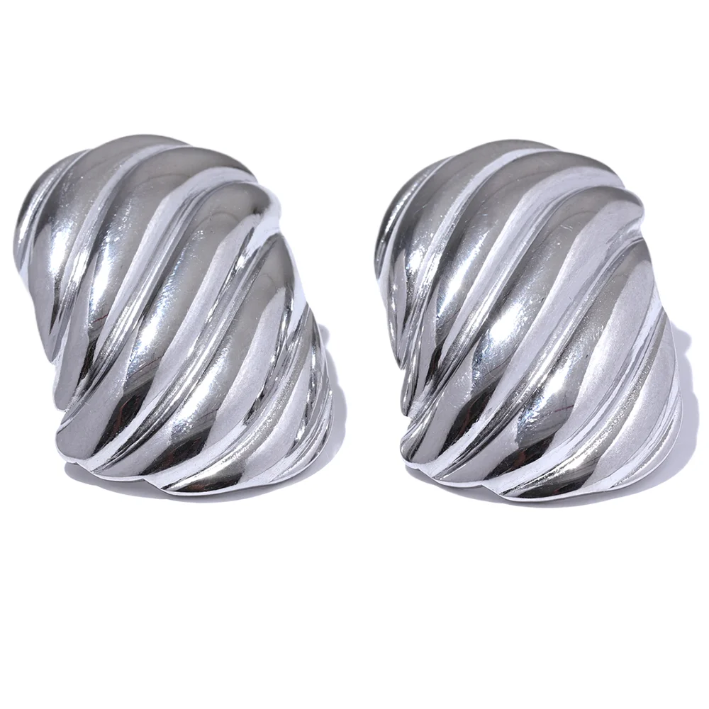 Geometric Metal Stud Earrings