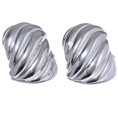 Geometric Metal Stud Earrings
