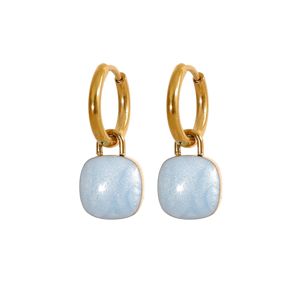 Candy Color Enamel Drop Earrings