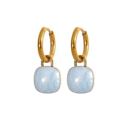 Candy Color Enamel Drop Earrings