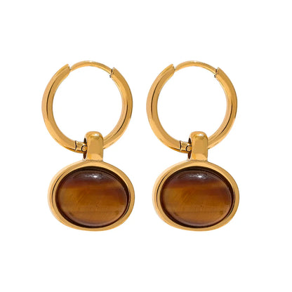 Stone drop earrings