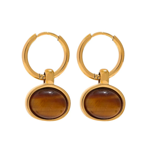 Stone drop earrings