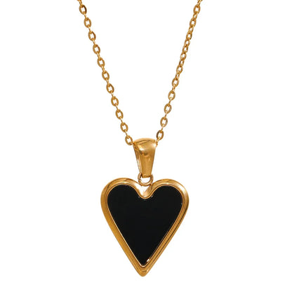 Acrylic Shell Heart Pendant Necklace
