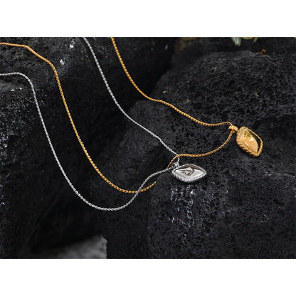 Gold Square Pendant Necklace