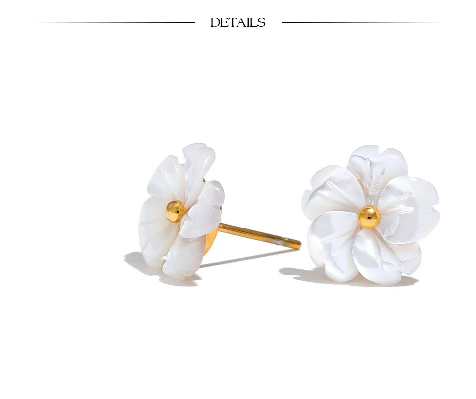 Flower Earrings White