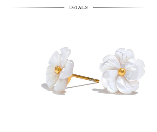 Flower Earrings White