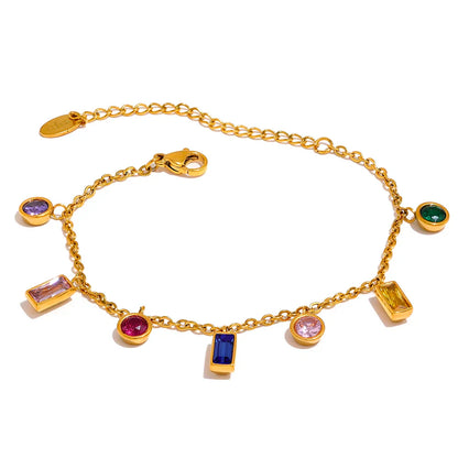 Colorful CZ Necklace Bracelet Set