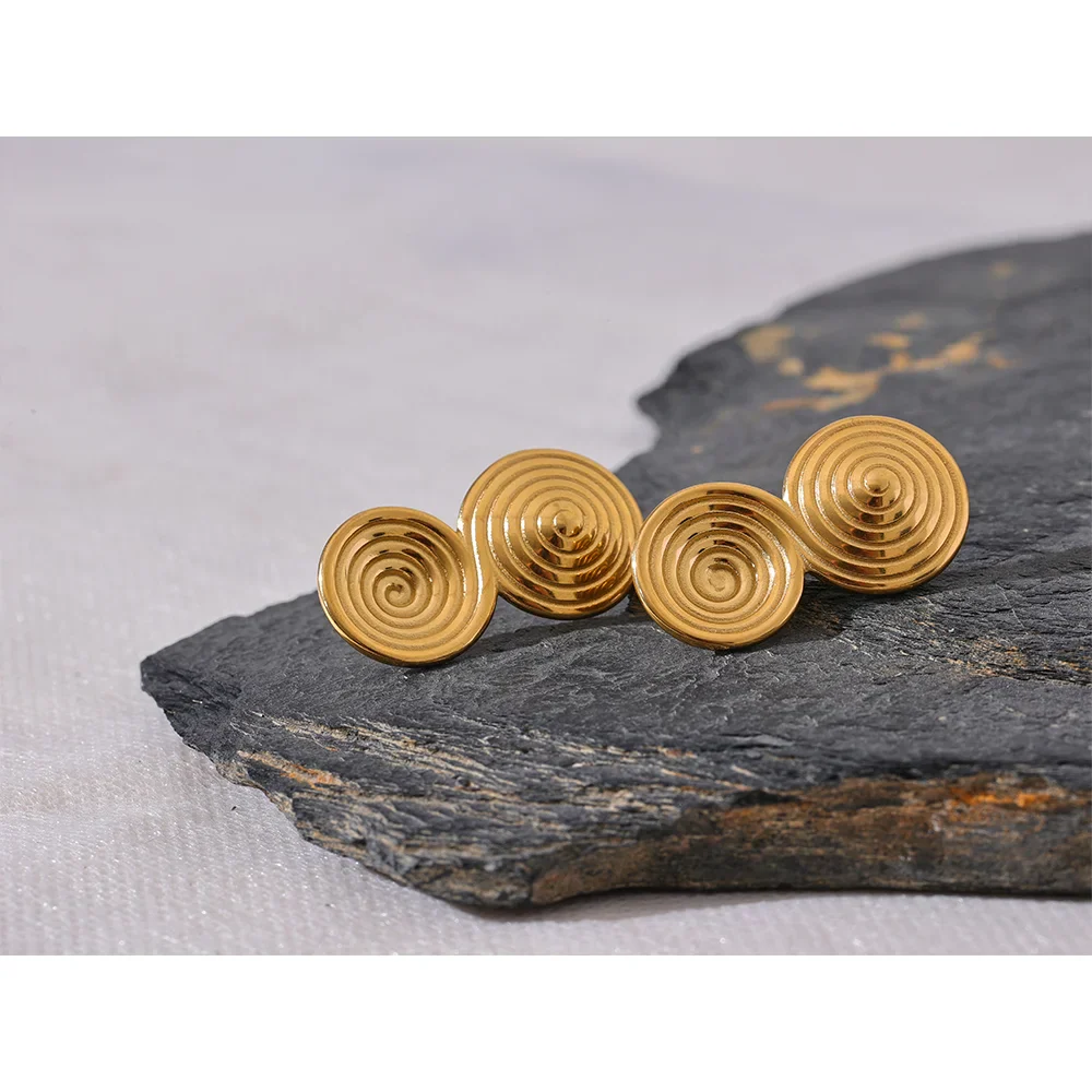 Round Circle Statement Stud Earrings