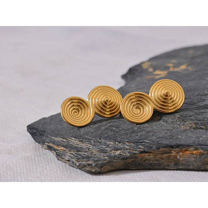 Round Circle Statement Stud Earrings
