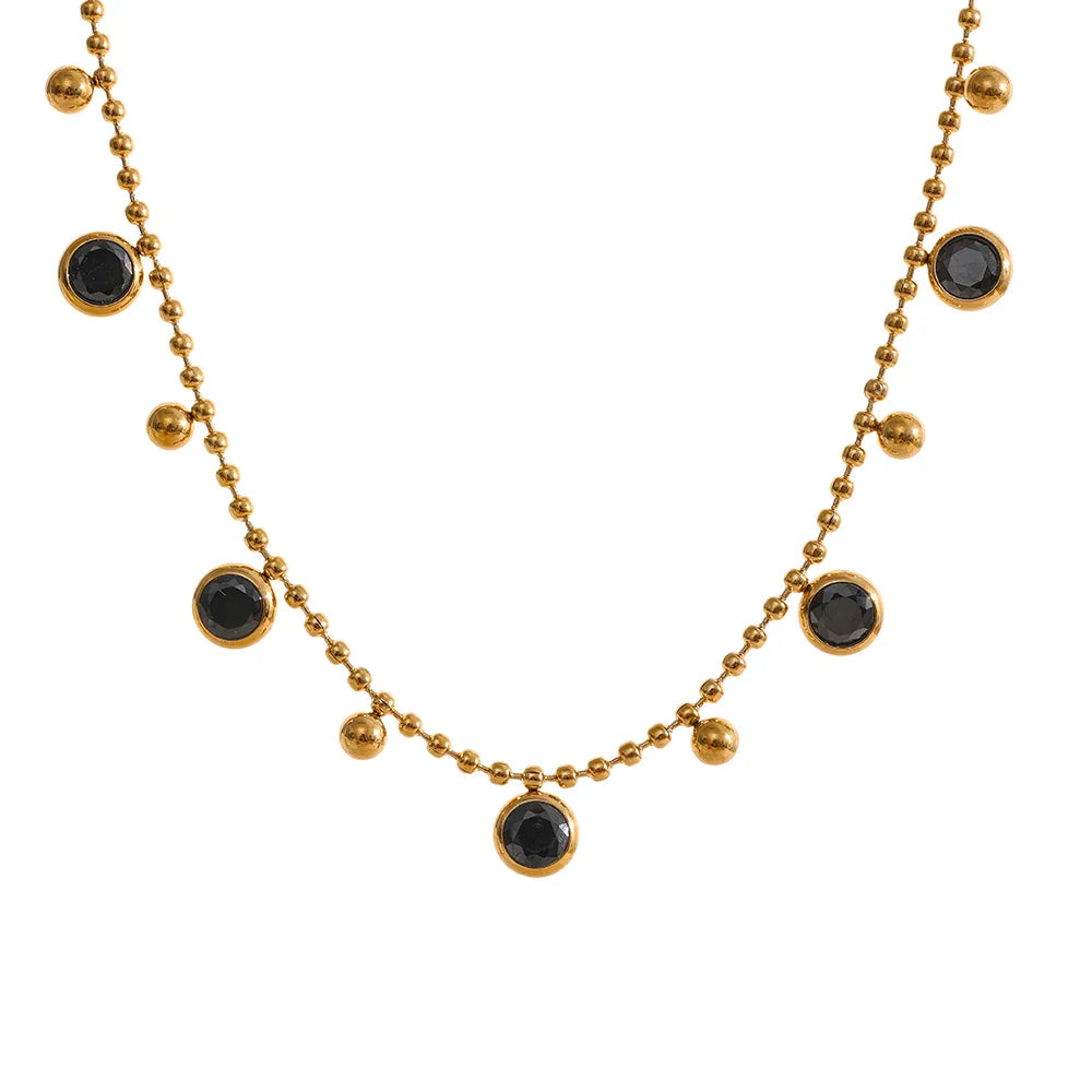 Shiny CZ Chain Necklace Bracelet Set