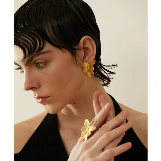 Butterfly earrings studs