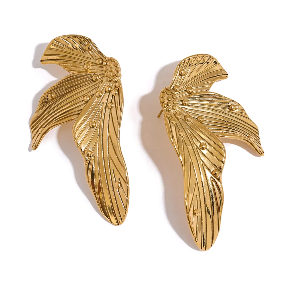 Leaf Large Statement Stud Earrings