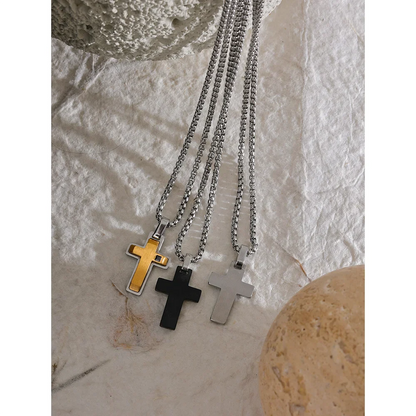 Cross Necklace Silver and Gold
