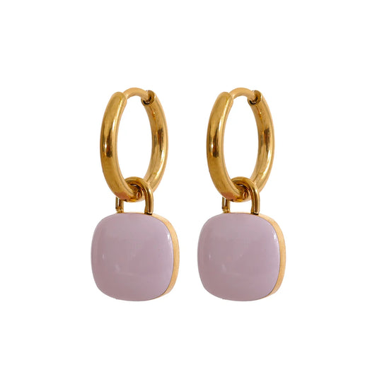 Candy Color Enamel Drop Earrings