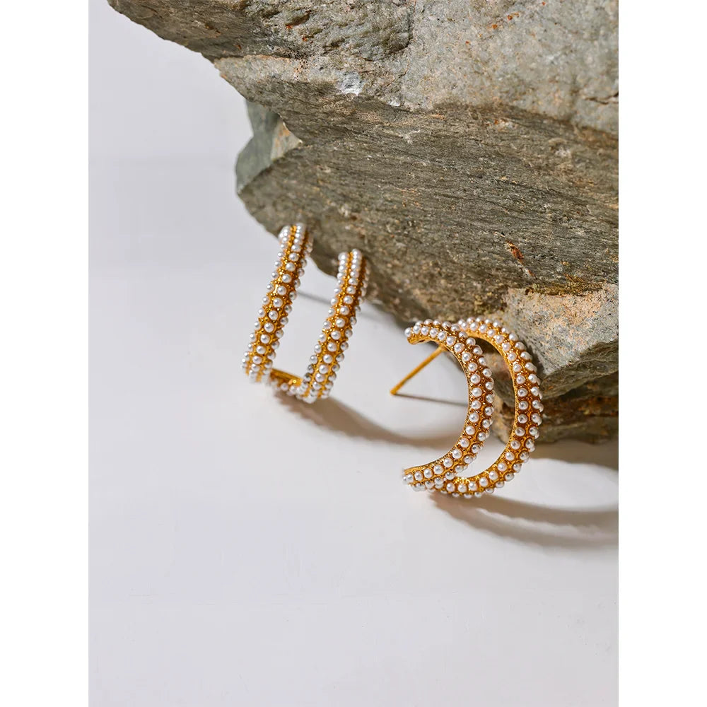 Pearl Hoop Earrings