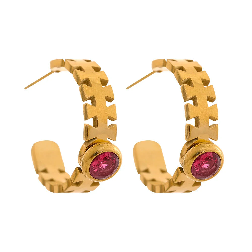 Geometric C-Shaped Earrings