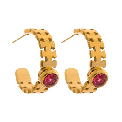 Geometric C-Shaped Earrings